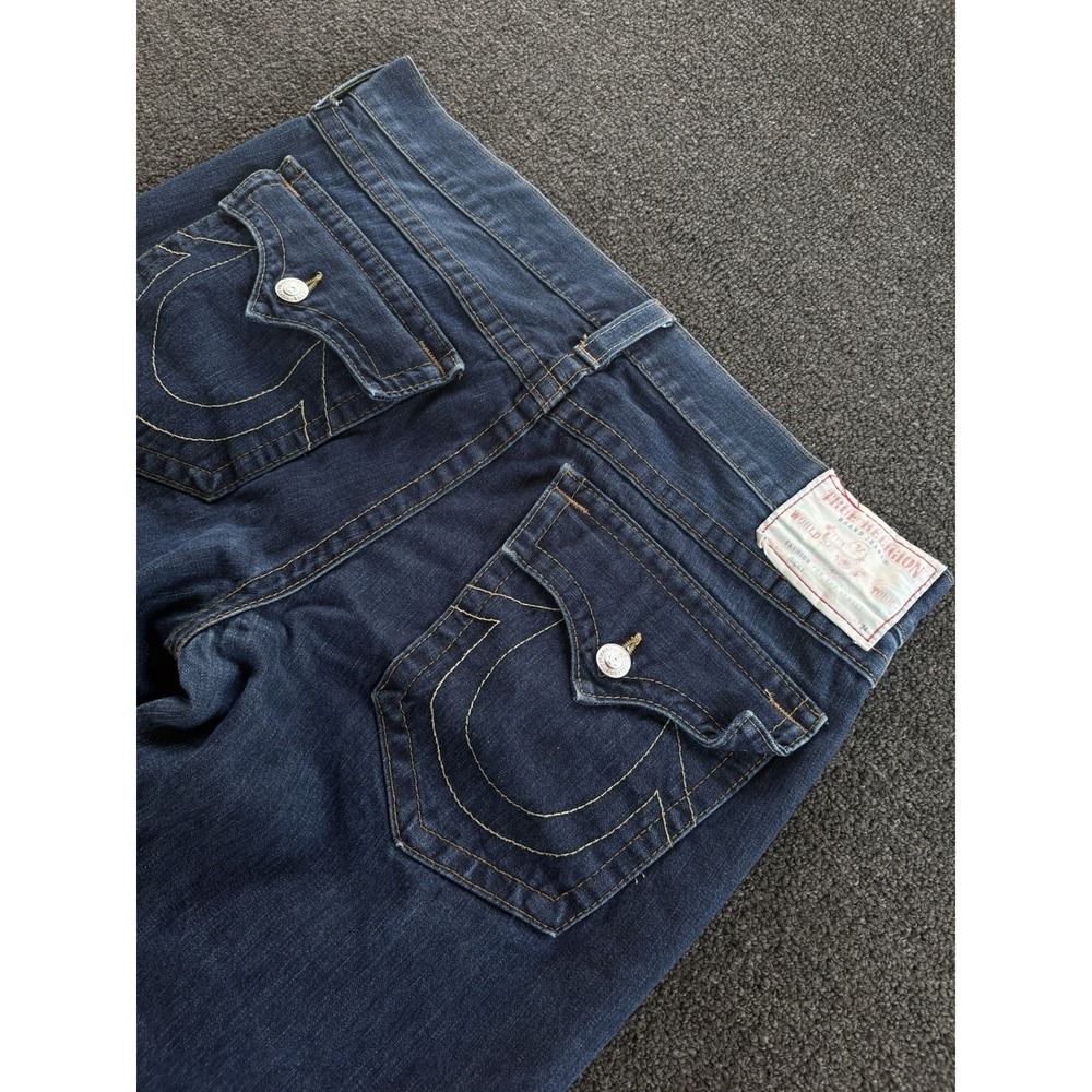 Vintage True Religion Ricky Straight Jeans Mens 38 Dark Wash Made in USA Denim